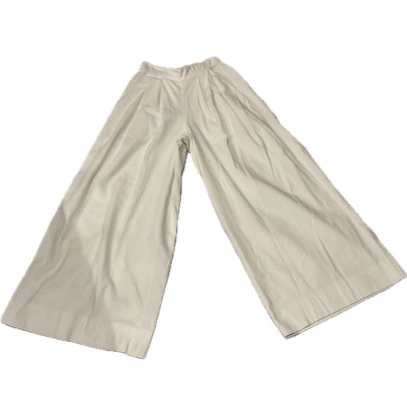 Katie Kime White Wide Leg Cropped Pants  with pockets . - Picture 1 of 8
